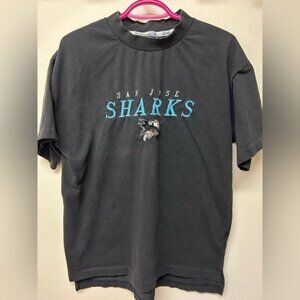 San Jose Sharks Vintage NHL Embroidered Logo Graphic Tee Small/Medium
